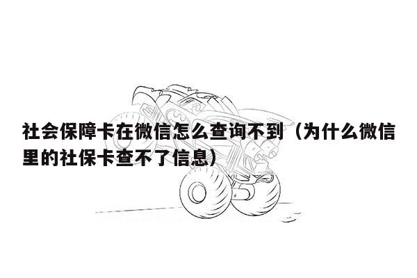 社会保障卡在微信怎么查询不到（为什么微信里的社保卡查不了信息）