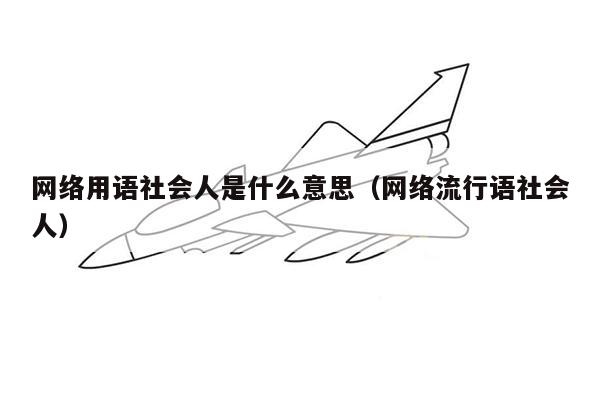 网络用语社会人是什么意思（网络流行语社会人）