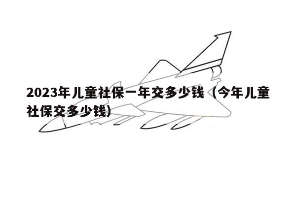 2023年儿童社保一年交多少钱（今年儿童社保交多少钱）