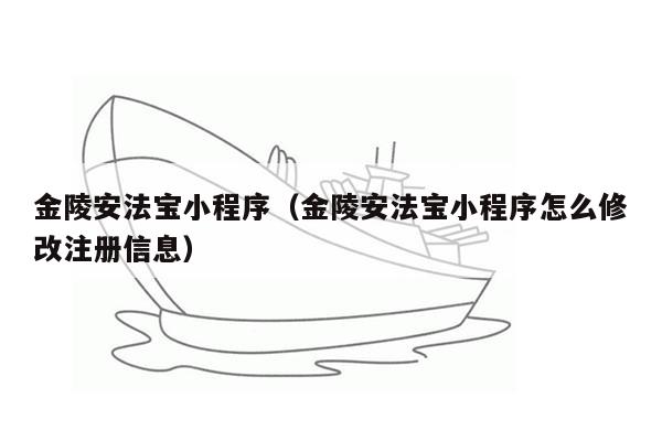 金陵安法宝小程序（金陵安法宝小程序怎么修改注册信息）