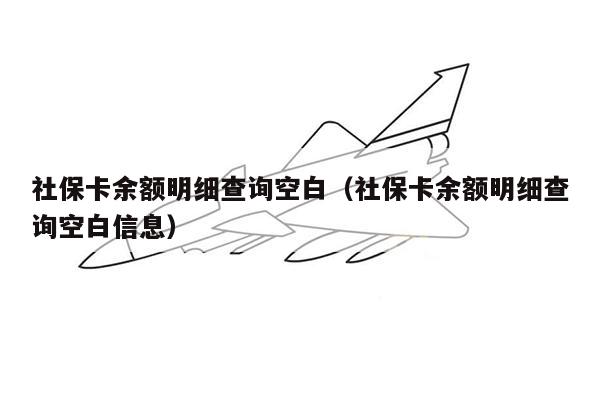 社保卡余额明细查询空白（社保卡余额明细查询空白信息）