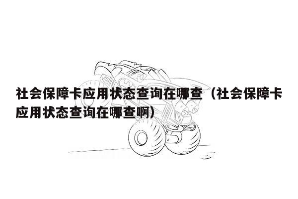 社会保障卡应用状态查询在哪查（社会保障卡应用状态查询在哪查啊）