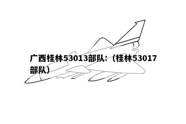 广西桂林53013部队:（桂林53017部队）