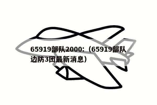 65919部队2000:（65919部队边防3团最新消息）