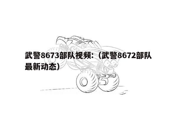 武警8673部队视频:（武警8672部队最新动态）