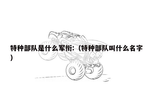 特种部队是什么军衔:（特种部队叫什么名字）